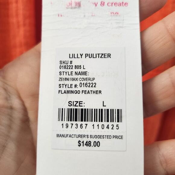 Lilly Pulitzer Gauze Zemini Maxi Dress L Cover-Up Cottagecore Resortwear Coastal - Picture 5 of 8